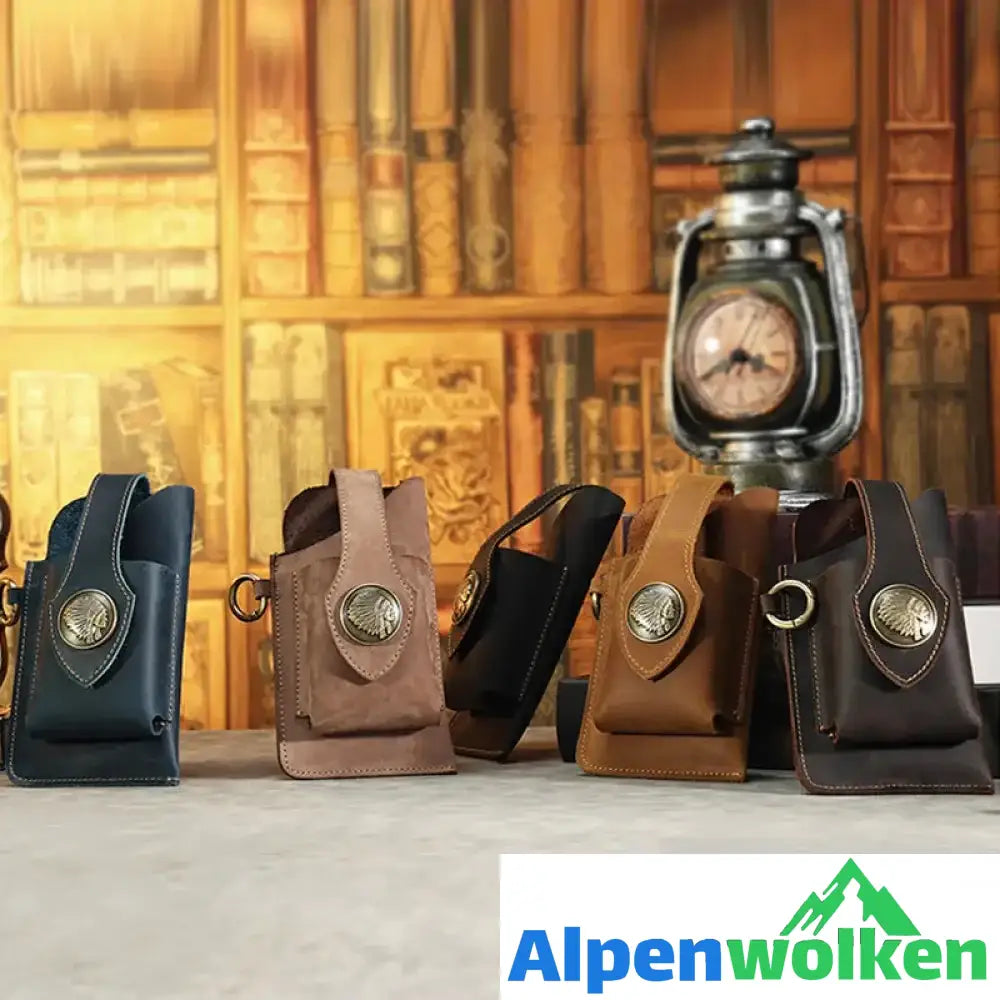 Alpenwolken - Multifunktionale Handytasche aus Leder