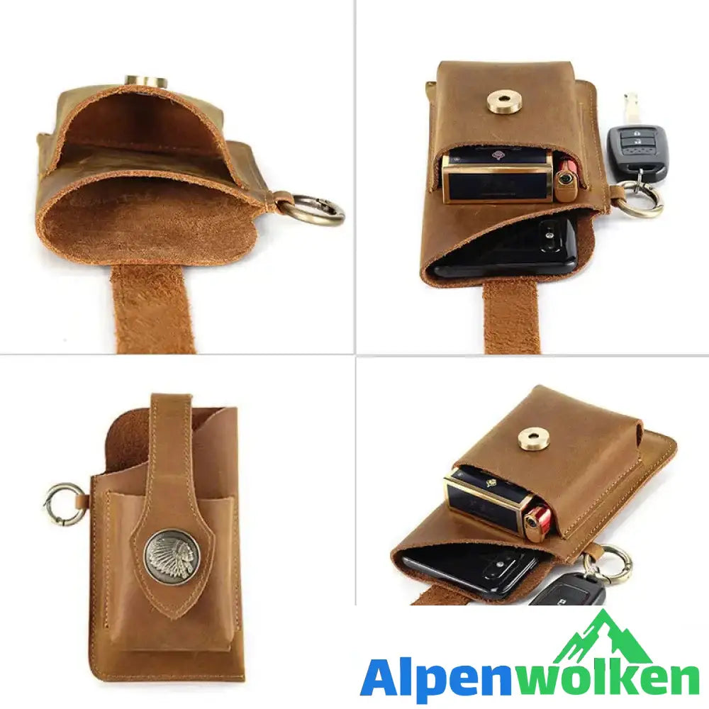 Alpenwolken - Multifunktionale Handytasche aus Leder