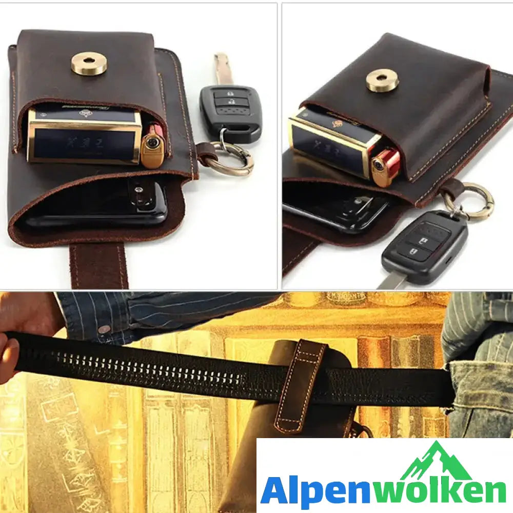 Alpenwolken - Multifunktionale Handytasche aus Leder