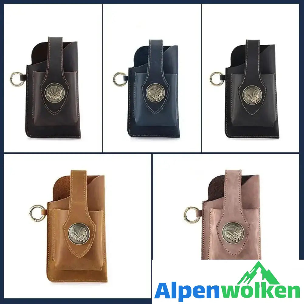 Alpenwolken - Multifunktionale Handytasche aus Leder