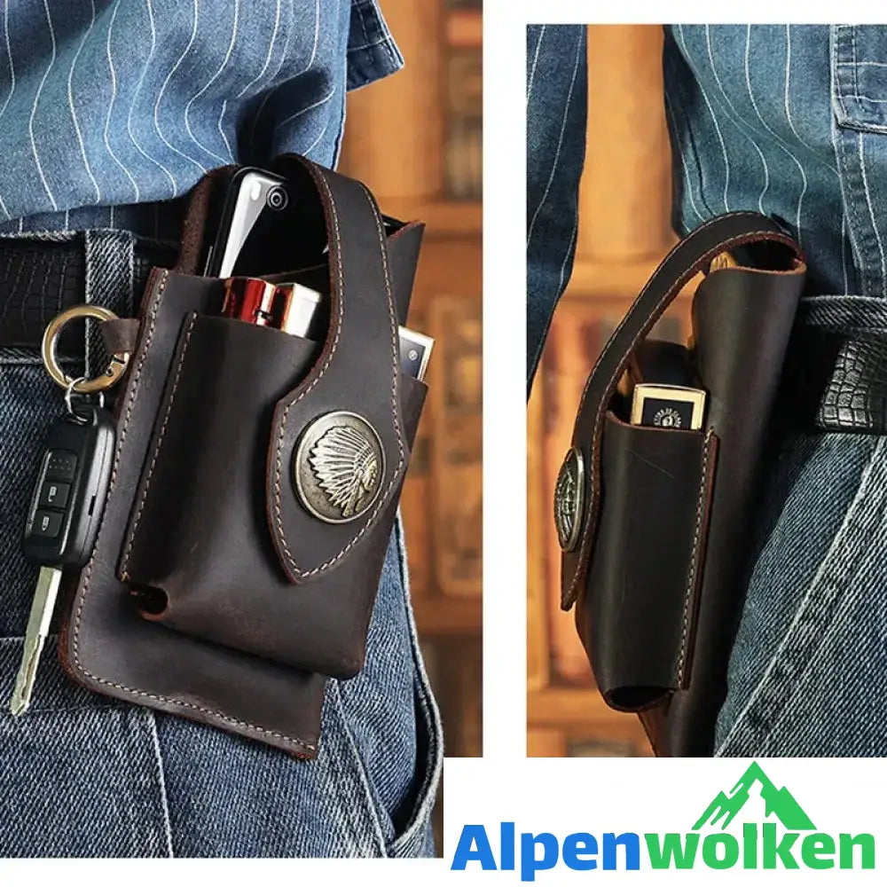 Alpenwolken - Multifunktionale Handytasche aus Leder