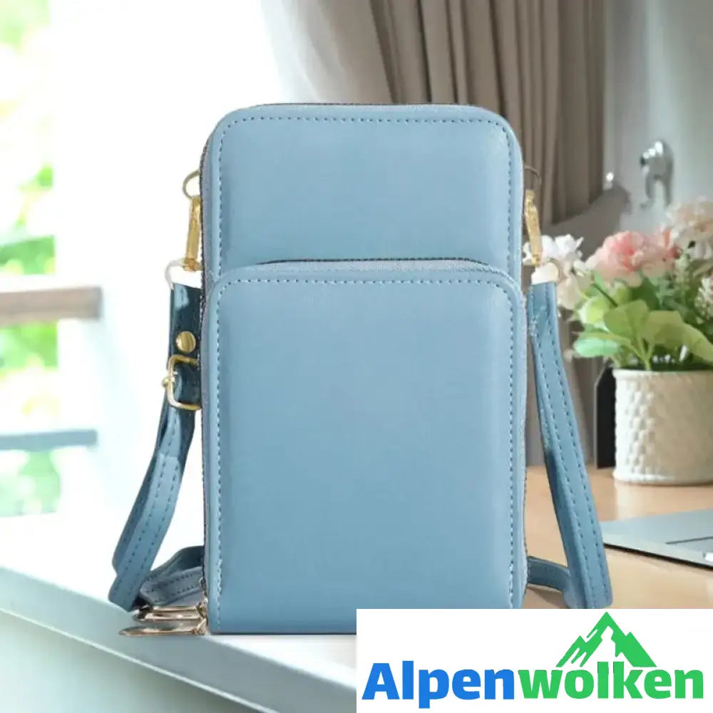 Alpenwolken - Multifunktionale Handytasche mit dreilagigem Reißverschluss Blau