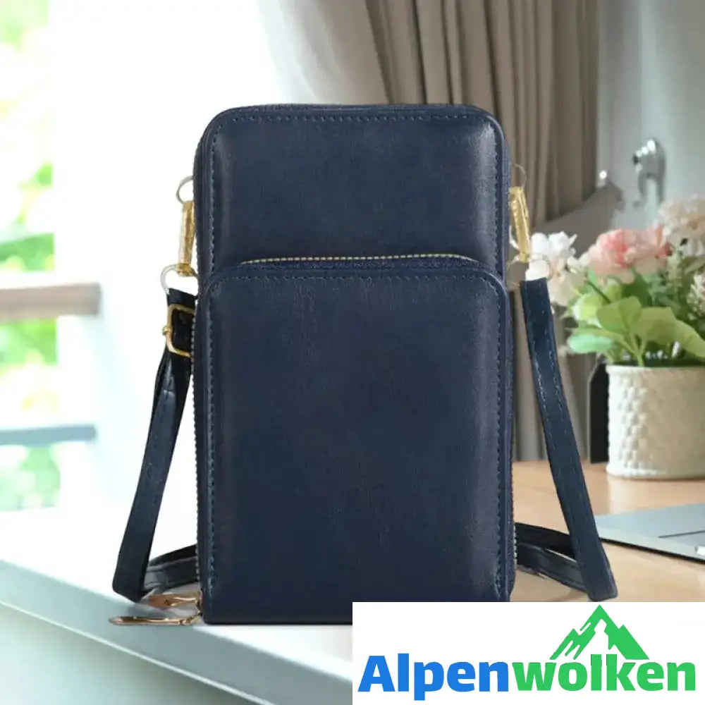 Alpenwolken - Multifunktionale Handytasche mit dreilagigem Reißverschluss Dunkelblau