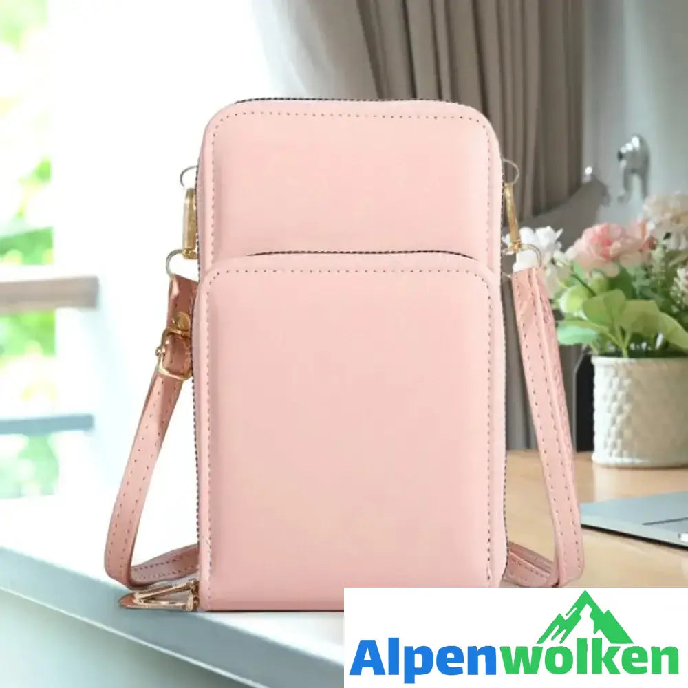 Alpenwolken - Multifunktionale Handytasche mit dreilagigem Reißverschluss Hell-Pink