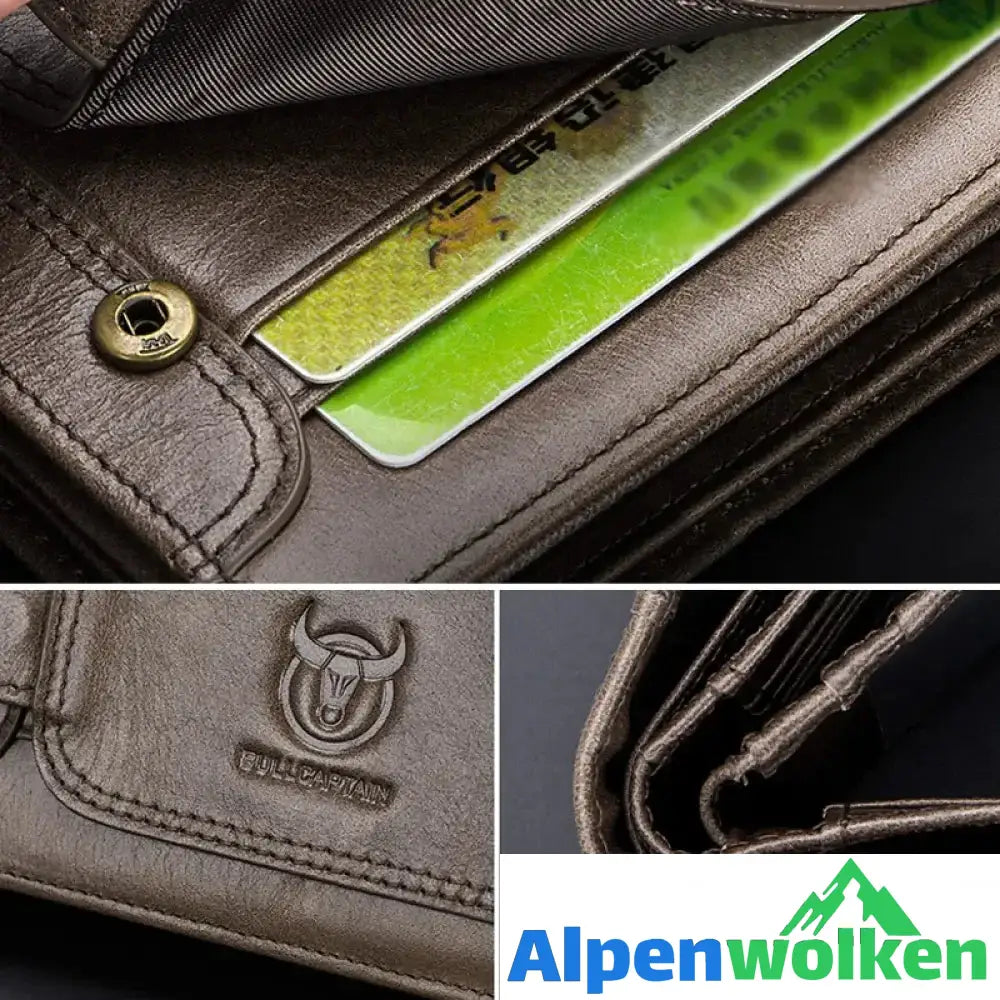 Alpenwolken - Multifunktionale kleine Geldbörse aus Leder für Herren