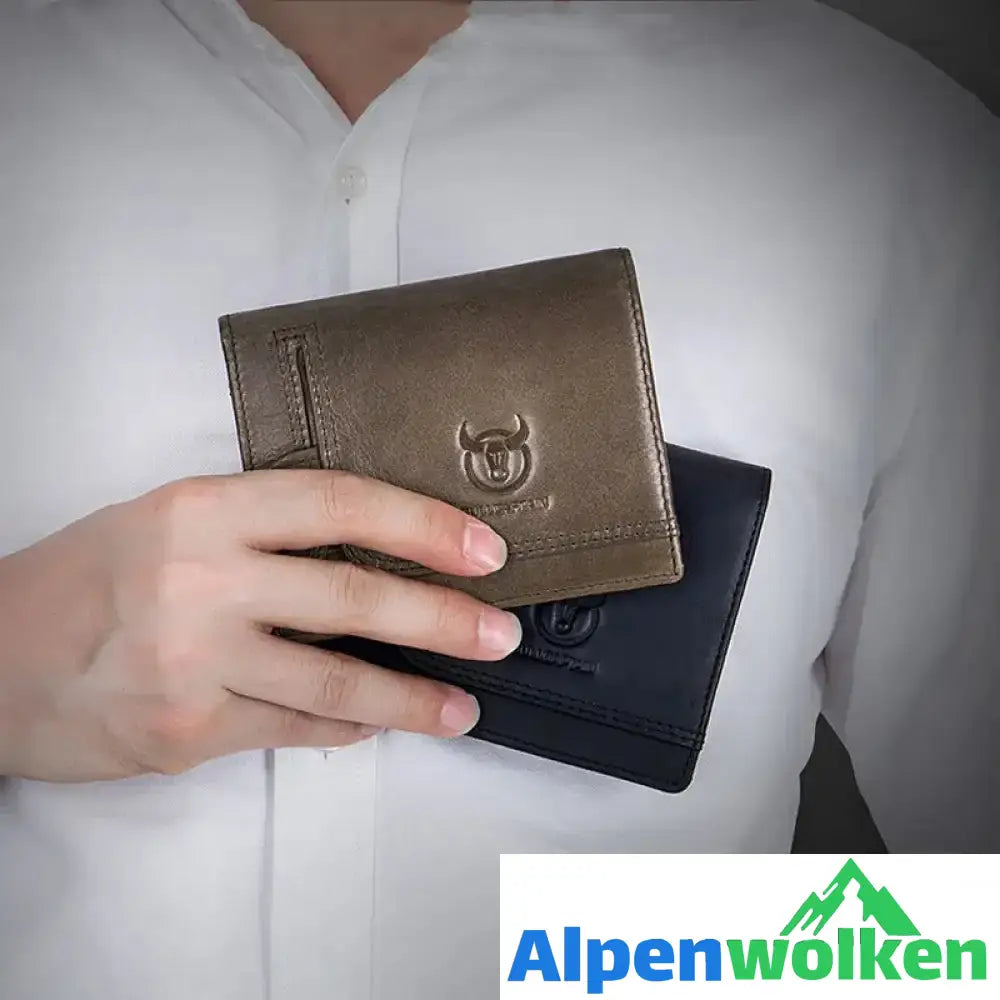 Alpenwolken - Multifunktionale kleine Geldbörse aus Leder für Herren