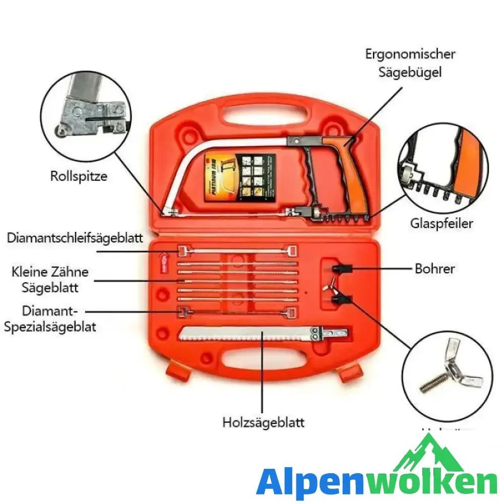 Alpenwolken - Multifunktionale Kleine Handbügelsäge Set 12-in-1