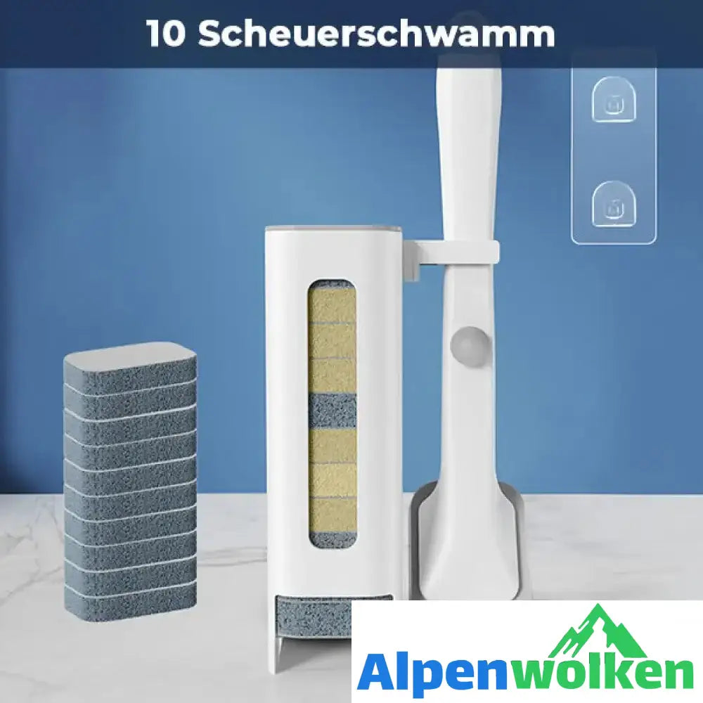 Alpenwolken - Multifunktionale Küchenbürste Scheuerschwamm 10 Stück + Bürstenhalter + Basis