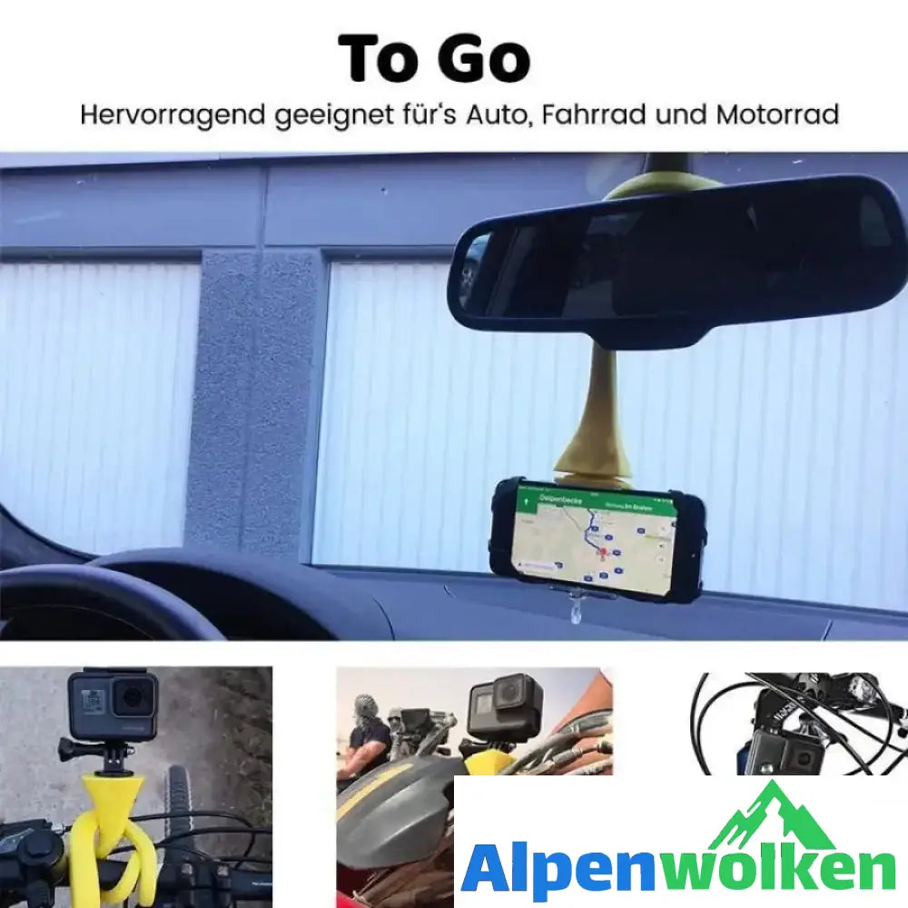 Alpenwolken - Multifunktionale magische Halterung für Fahrrad, Tisch, Bett, Selfie usw.