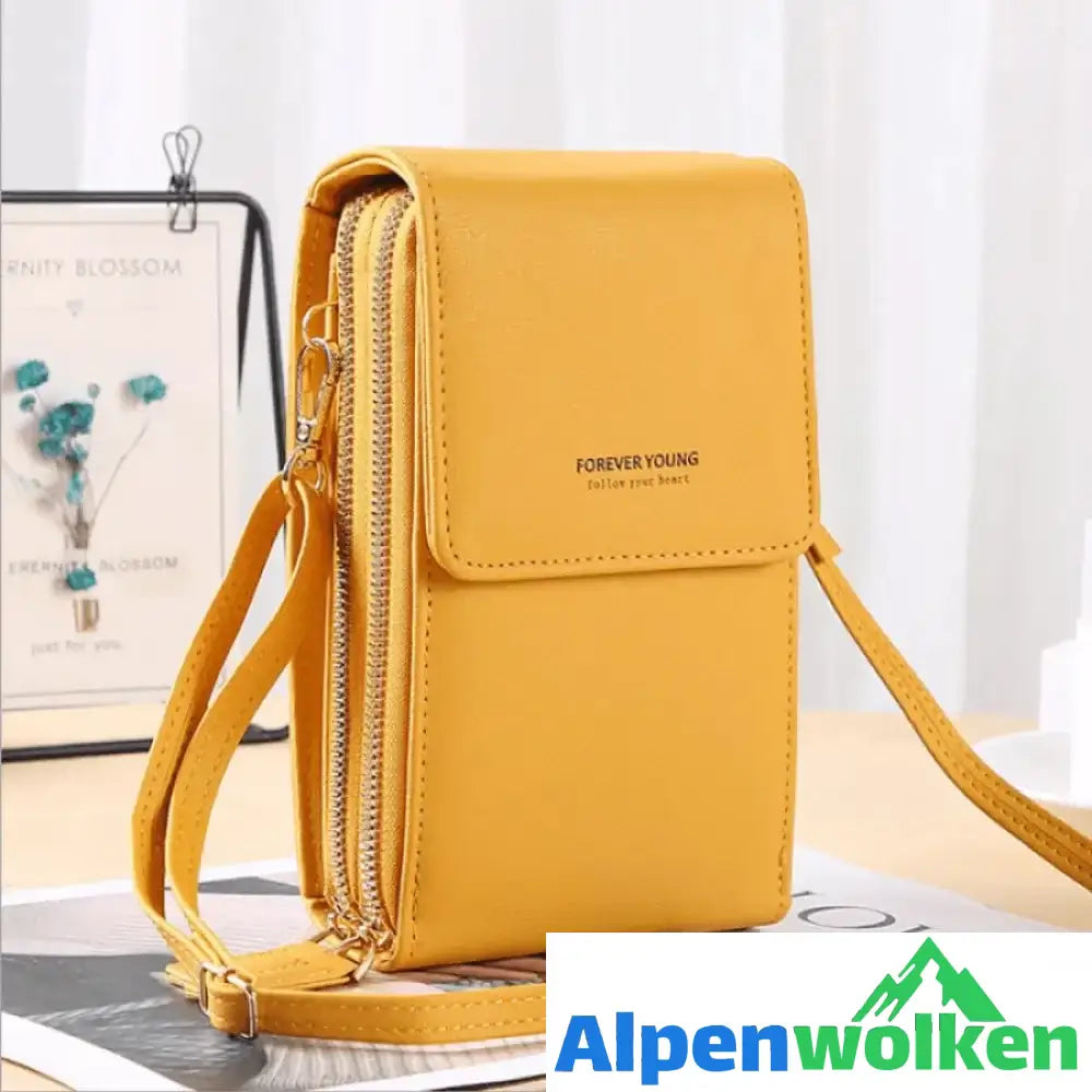 Alpenwolken - Multifunktionale Touchscreen-Handytasche gelb