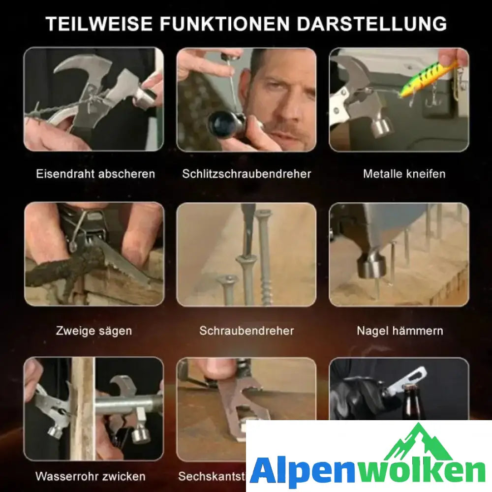 Alpenwolken - Multifunktionaler 18- in- 1 Hammer