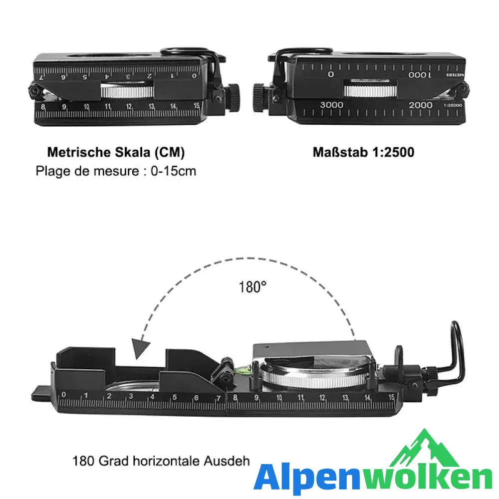 Alpenwolken - Multifunktionaler Kompass mit Flip-Flop-Funktion