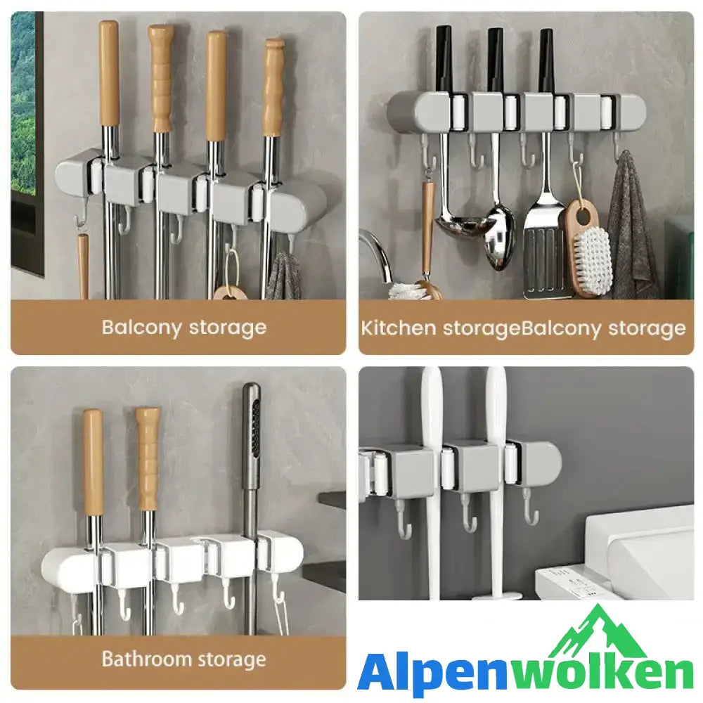 Alpenwolken - Multifunktionaler Mopphalter mit Haken