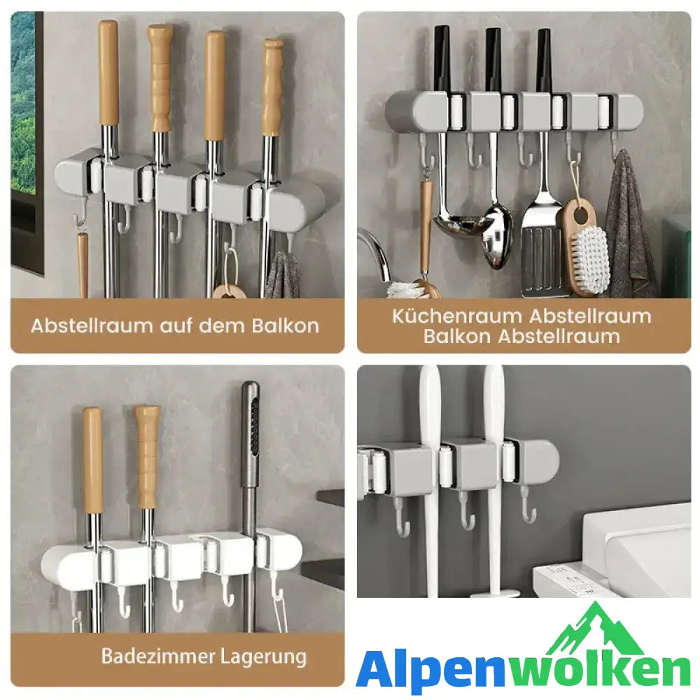 Alpenwolken - Multifunktionaler Mopphalter mit Haken