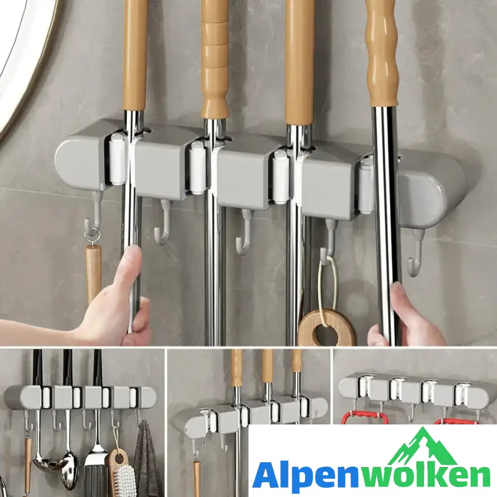 Alpenwolken - Multifunktionaler Mopphalter mit Haken