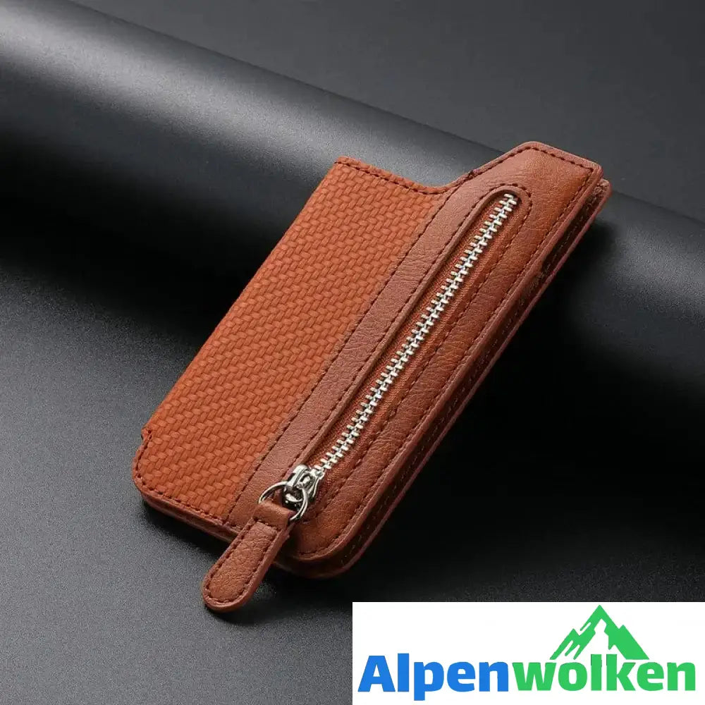 Alpenwolken - Multifunktionaler selbstklebender Handy-Geldbörsen-Kartenhalter braun