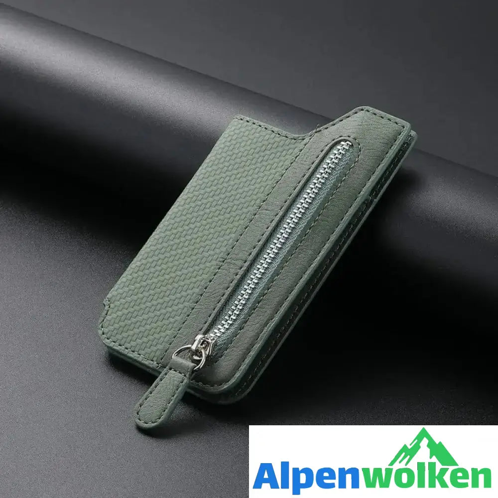 Alpenwolken - Multifunktionaler selbstklebender Handy-Geldbörsen-Kartenhalter grün