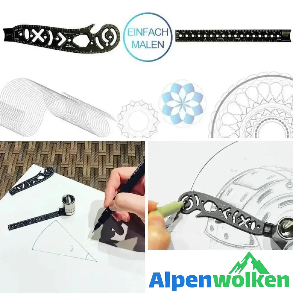 Alpenwolken - Multifunktionales 7- in- 1 Malen Lineal