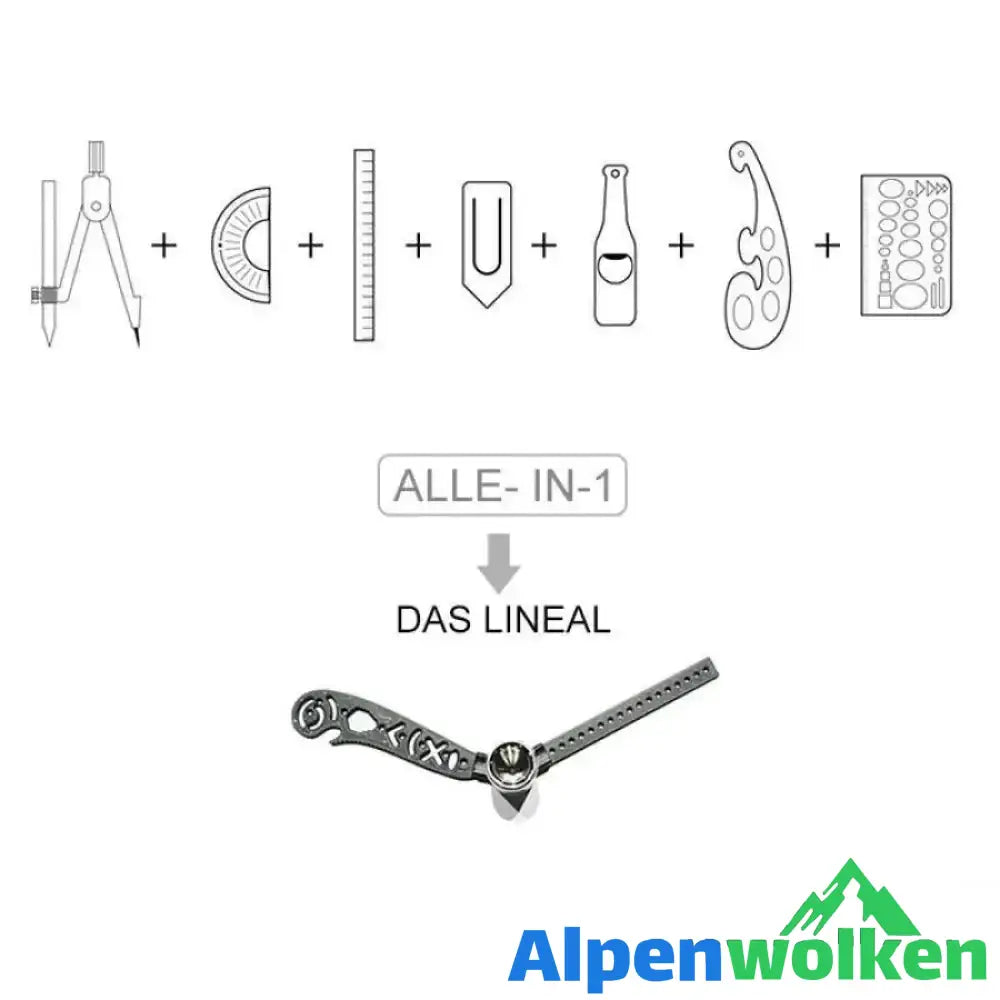 Alpenwolken - Multifunktionales 7- in- 1 Malen Lineal