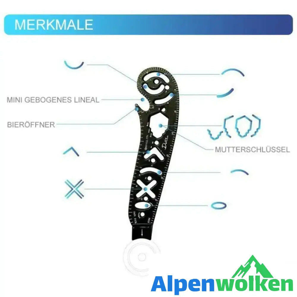 Alpenwolken - Multifunktionales 7- in- 1 Malen Lineal