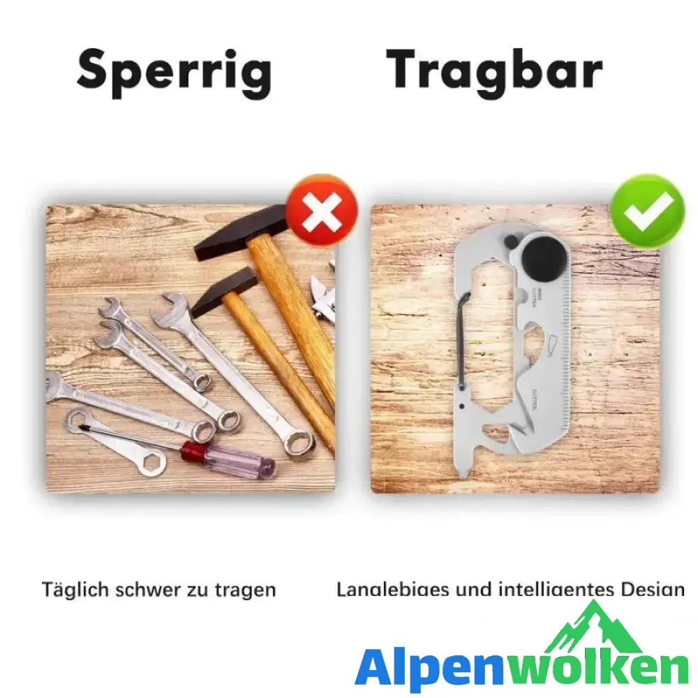 Alpenwolken - Multifunktionales EDC Gadgets Karabiner-Notfallwerkzeug