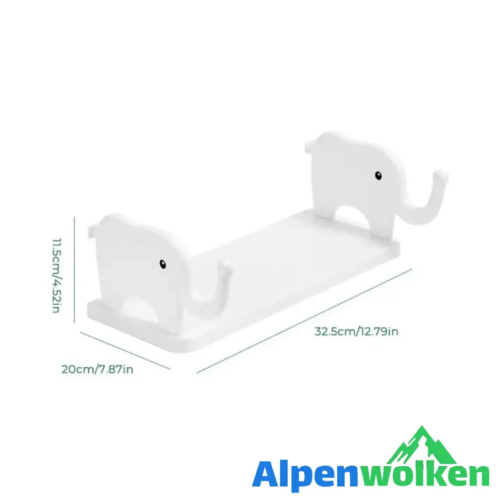 Alpenwolken - Multifunktionales Elefantenform Aufbewahrungsregal Weiß