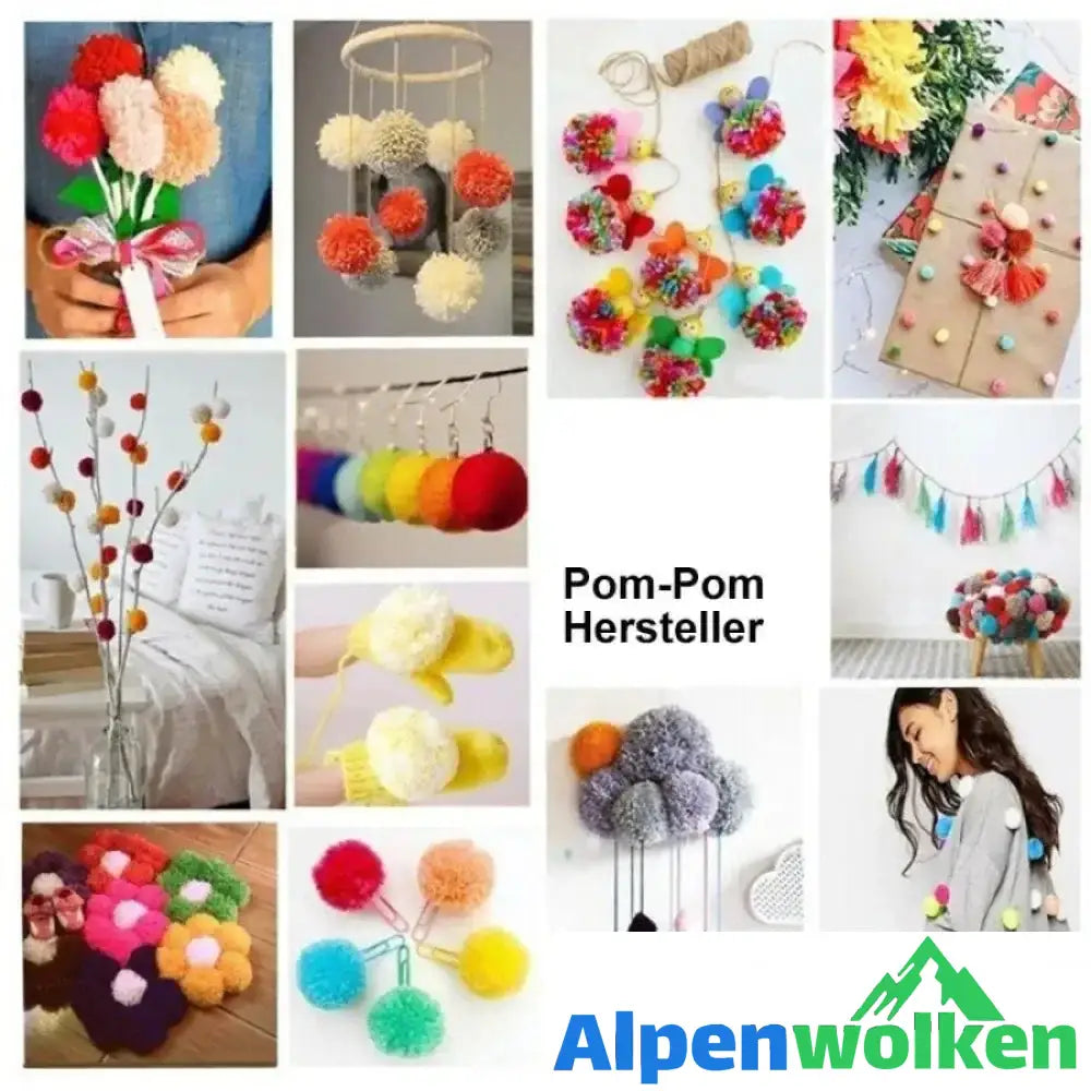 Alpenwolken - Multifunktionales Pom-Pom-Hersteller Set