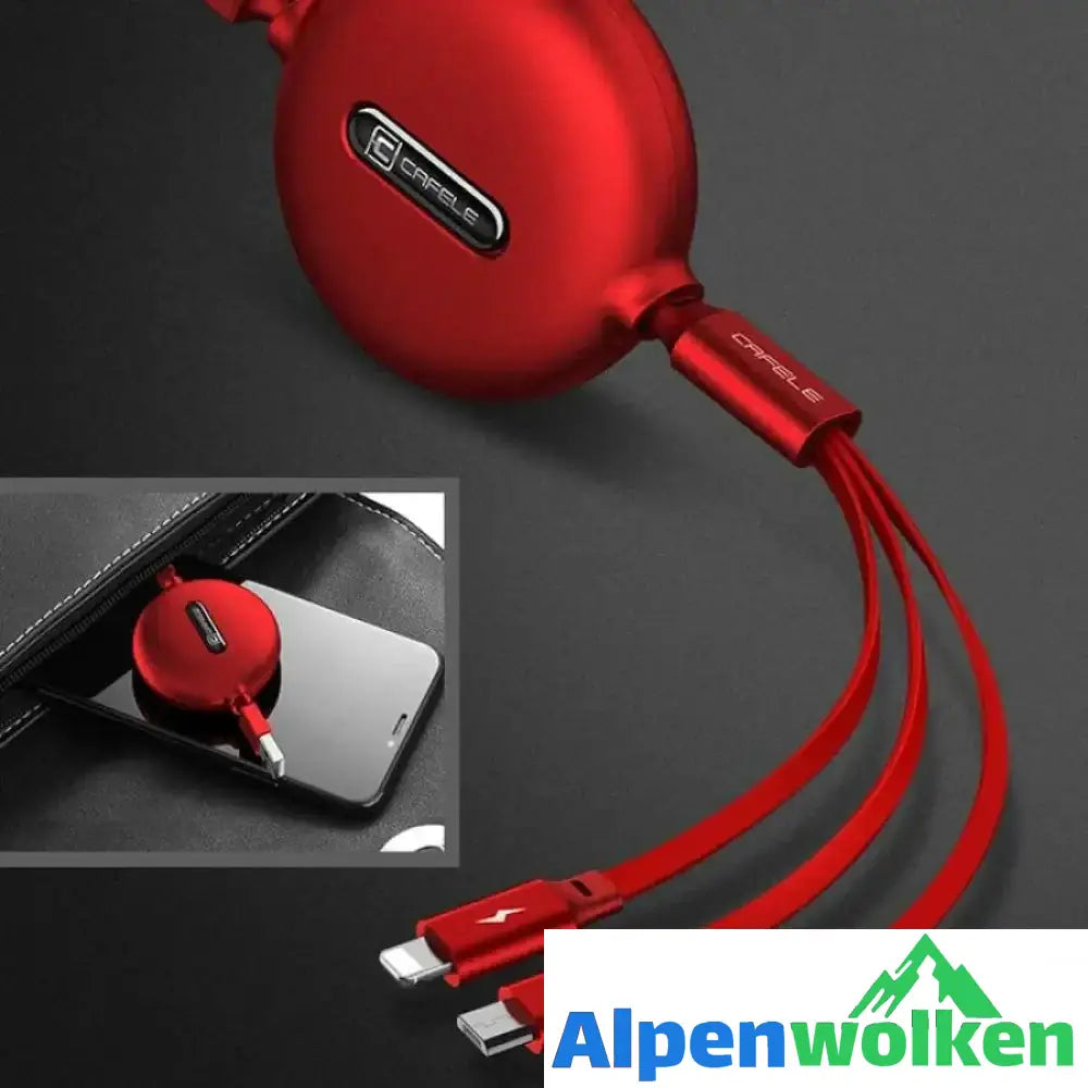 Alpenwolken - Multifunktionales Teleskopishes-3-in-1-Datenkabel