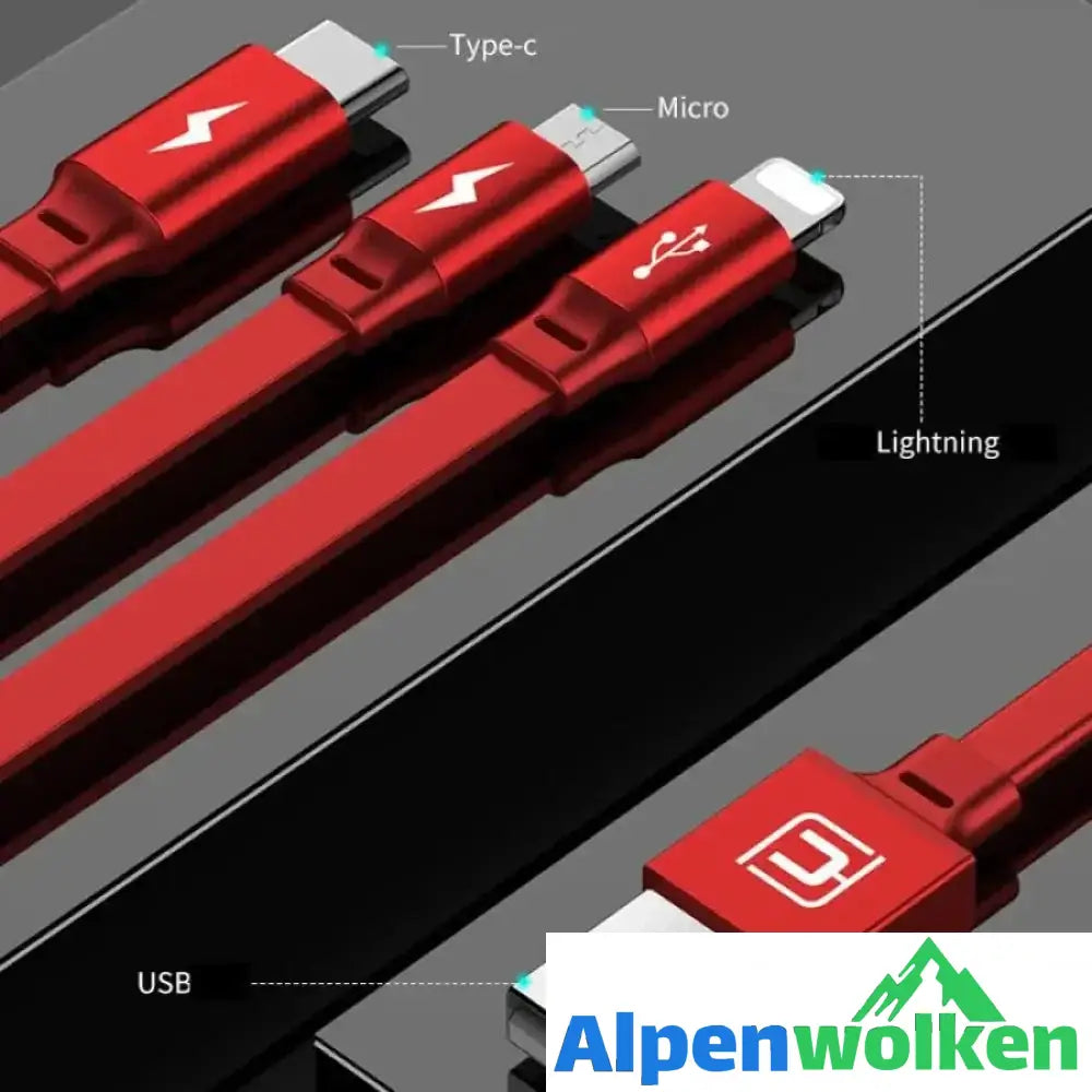 Alpenwolken - Multifunktionales Teleskopishes-3-in-1-Datenkabel