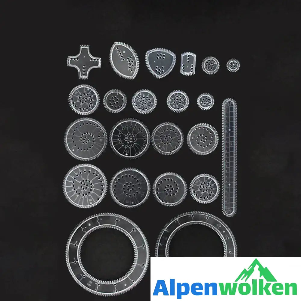 Alpenwolken - Multifunktionales Zeichenlineal-Set