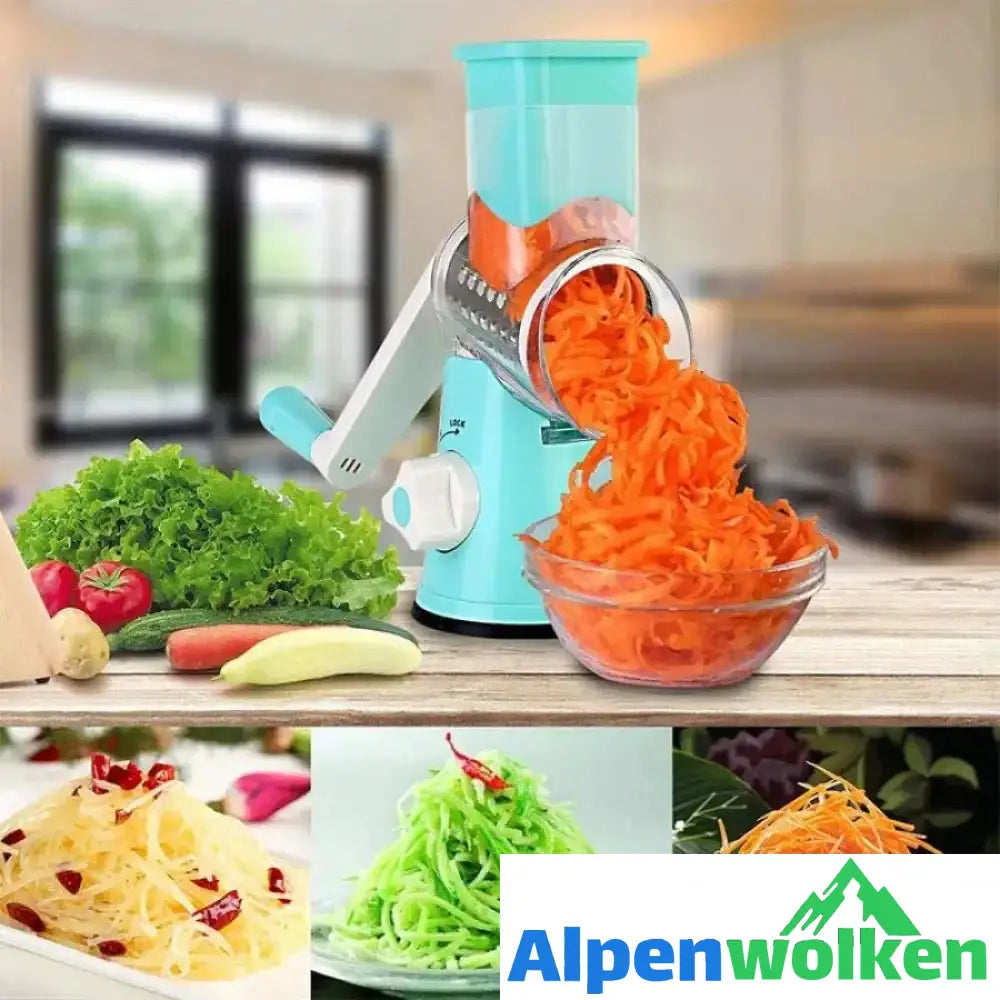 Alpenwolken - Multifunktions-Chopper manuelle rotierende Reibe Gemüse Obst Cutter Küchengeräte