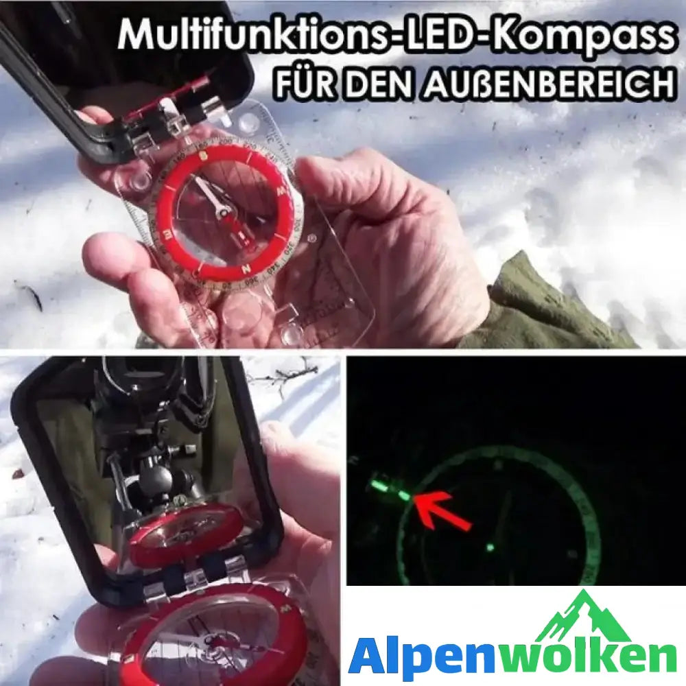 Alpenwolken - Multifunktions-LED-Kompass für den Außenbereich