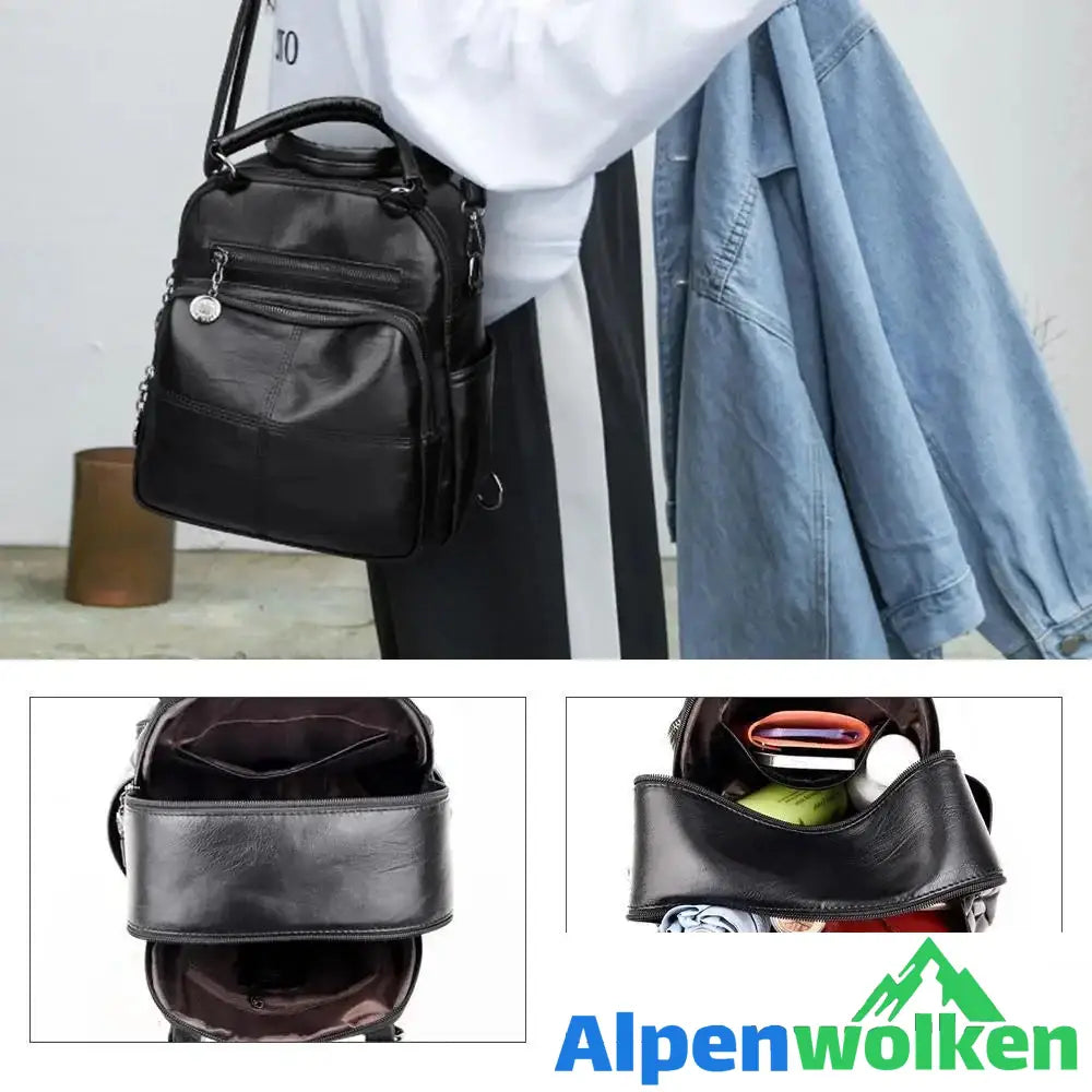 Alpenwolken - Multifunktionslederrucksack für Damen