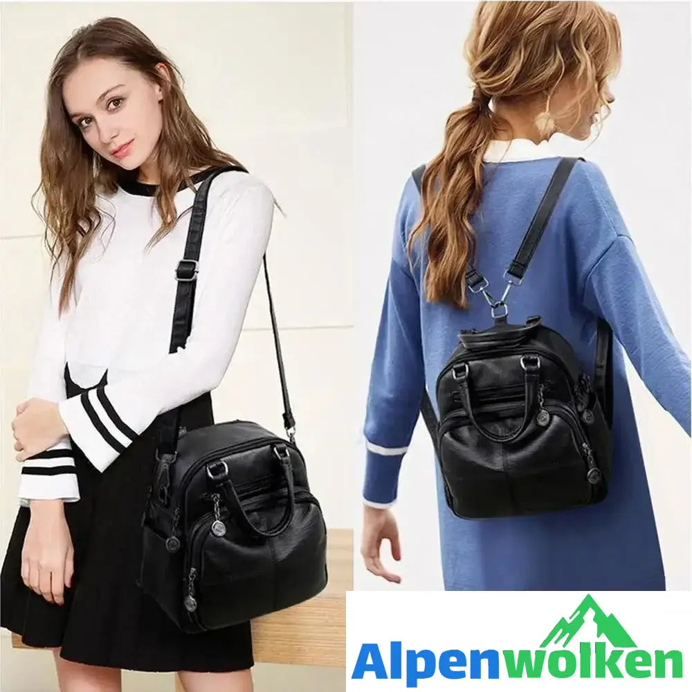 Alpenwolken - Multifunktionslederrucksack für Damen