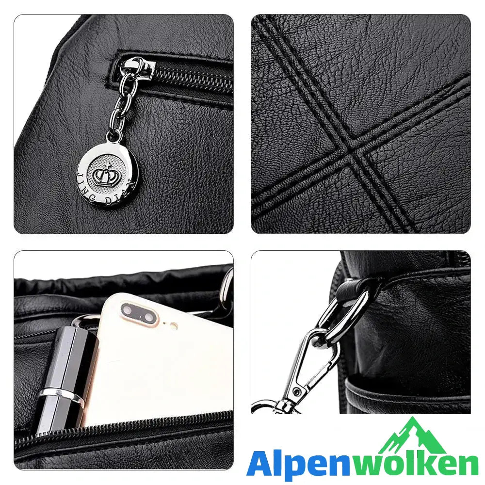 Alpenwolken - Multifunktionslederrucksack für Damen