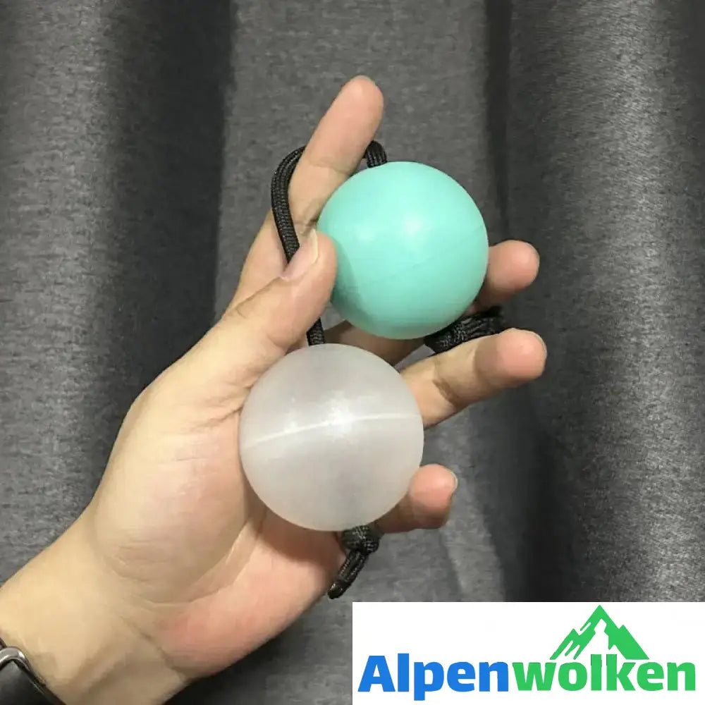 Alpenwolken - Musikalischer Rhythmusball für Anfänger Durchscheinend + Blau (schwarzes Seil)