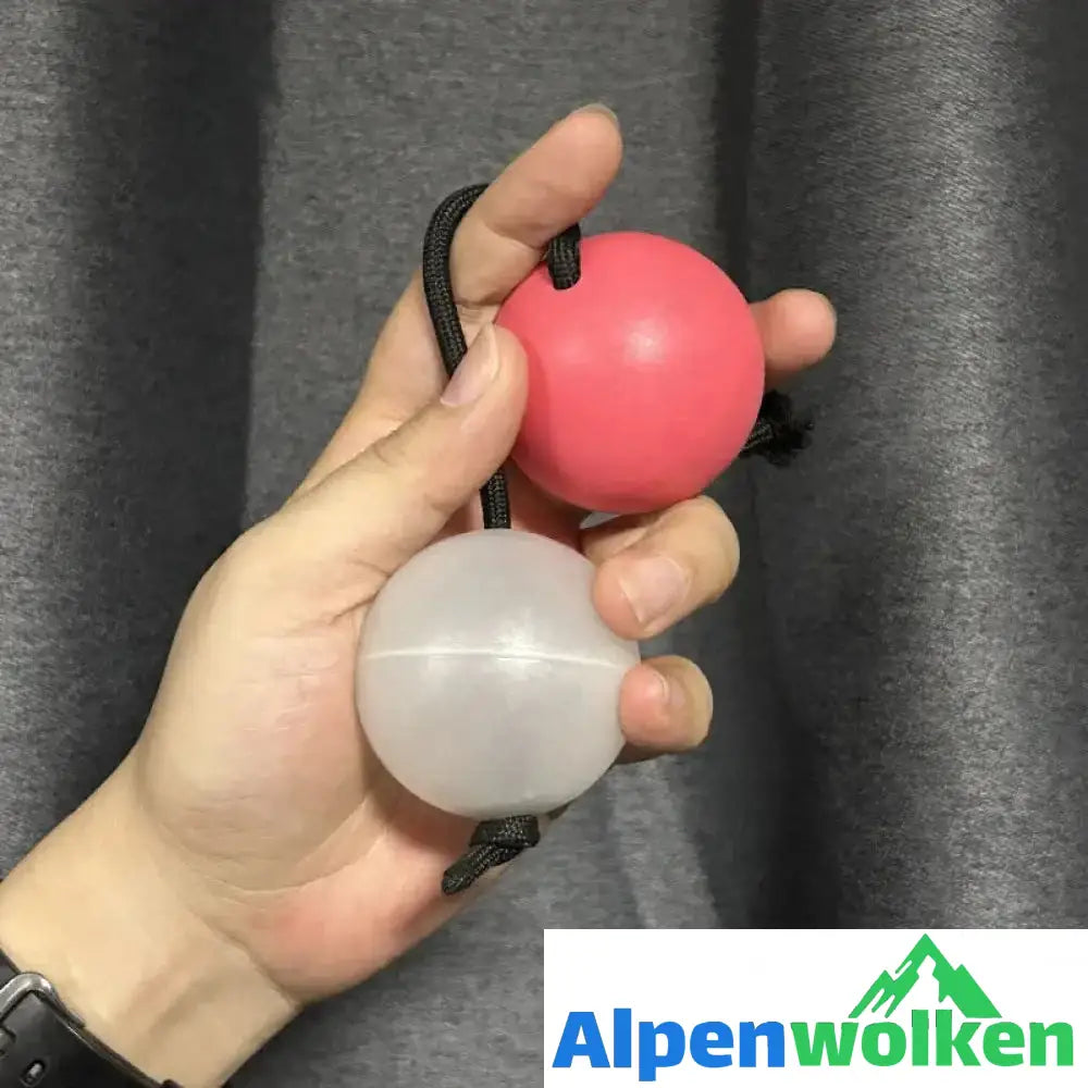 Alpenwolken - Musikalischer Rhythmusball für Anfänger Durchscheinend + Pink (schwarzes Seil)