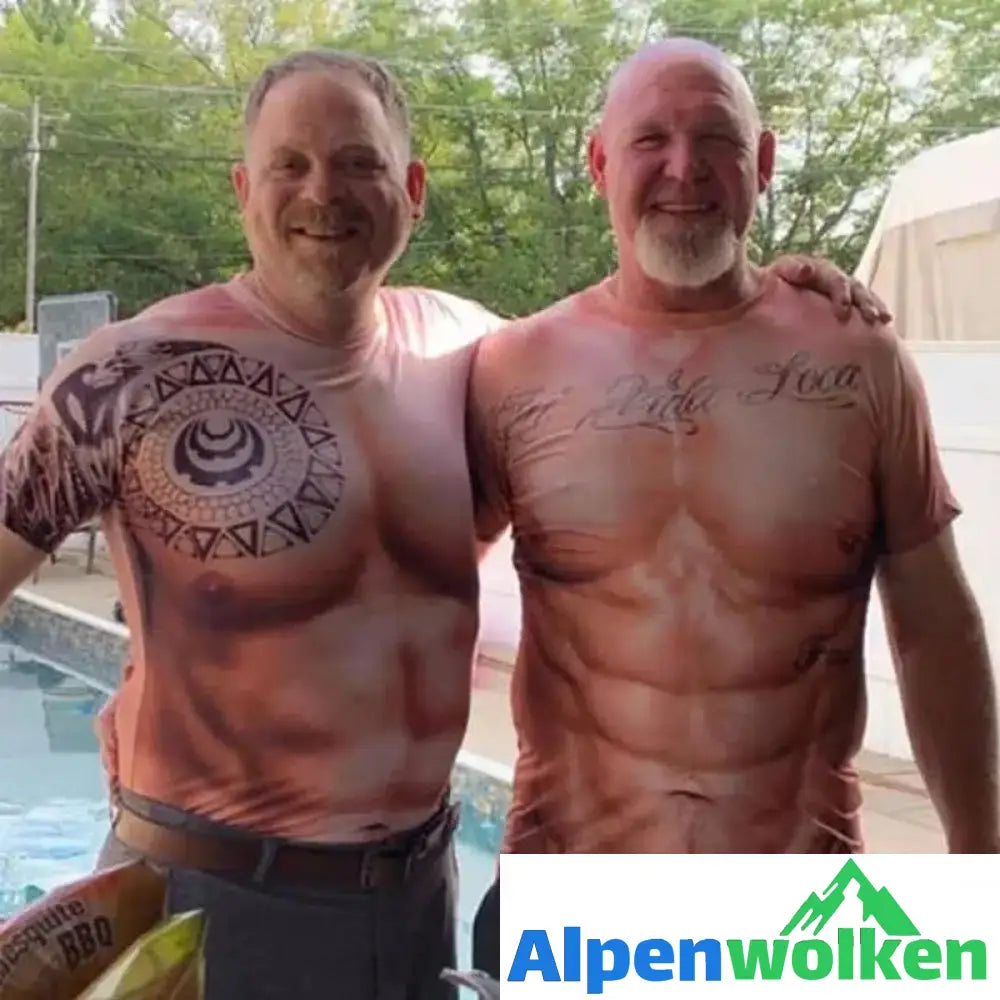 Alpenwolken - Muskel-Tattoo-T-Shirt