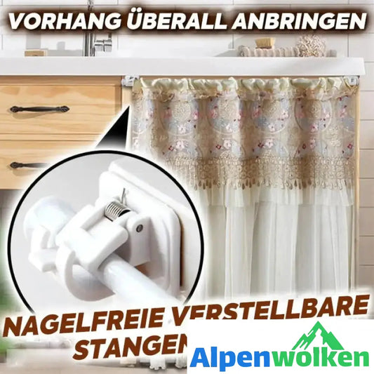 Alpenwolken - Nagelfreie verstellbare Stangenhalter