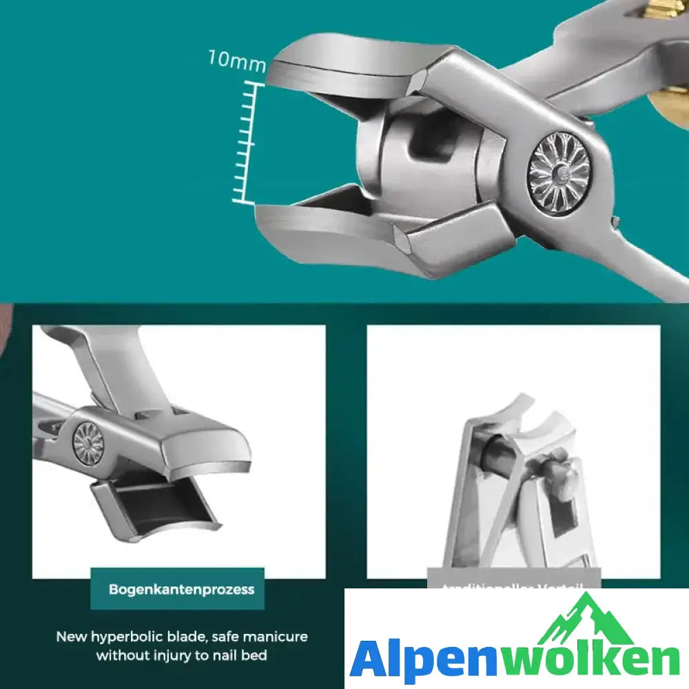 Alpenwolken - Nagelknipser aus Edelstahl mit großer Öffnung