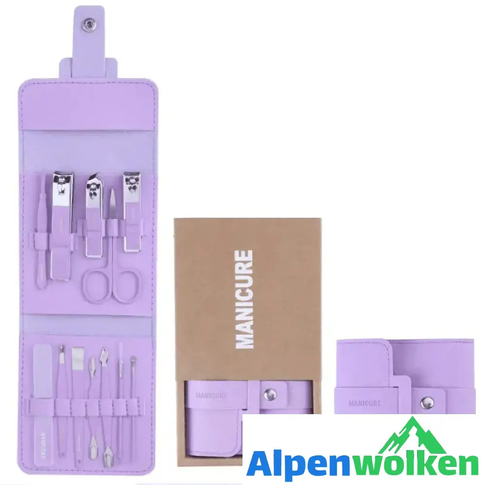 Alpenwolken - Nagelknipser tragbares Set (12/16 Stück) lila 12 Stück Set