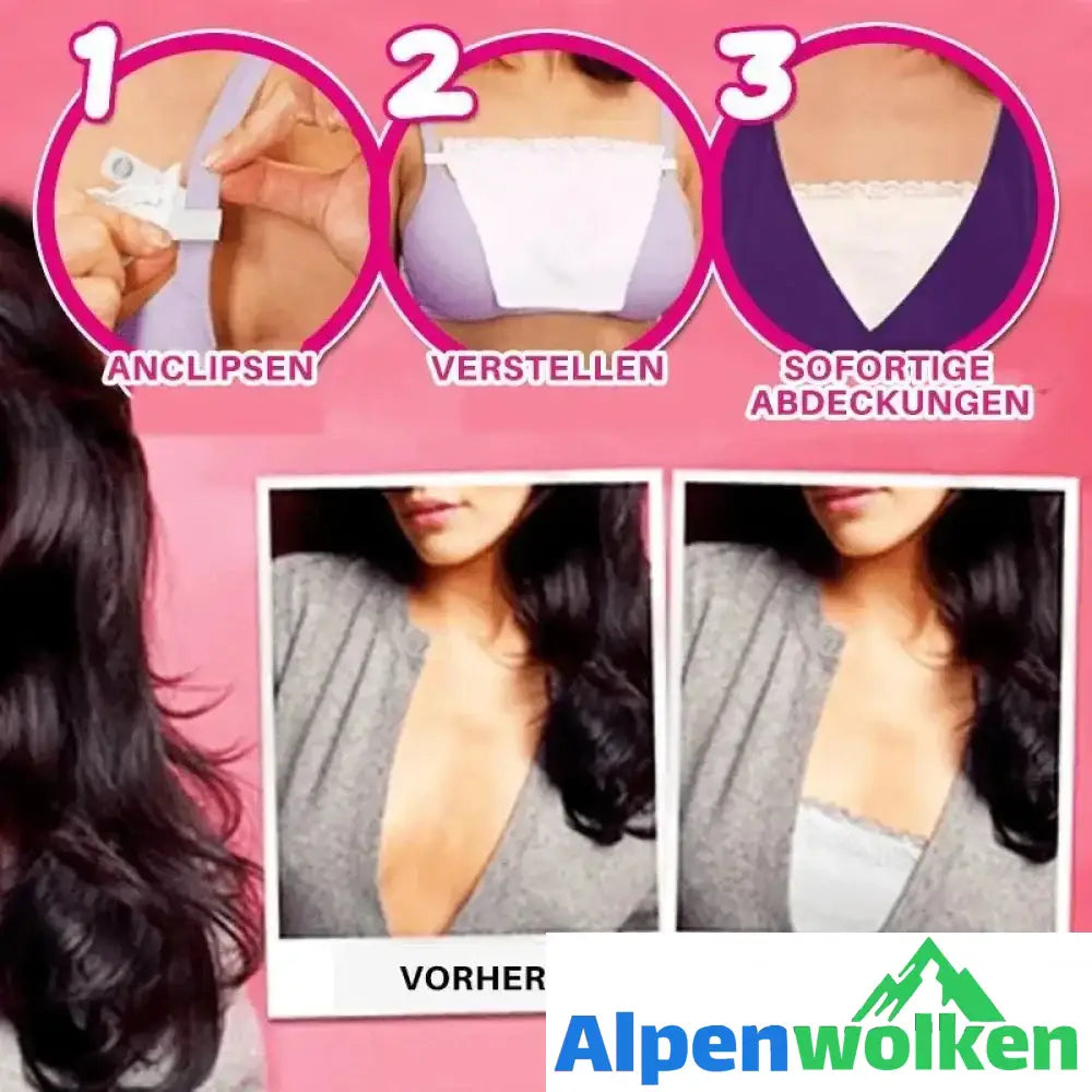 Alpenwolken - Nahtloses Bandeau Blocktuch mit Spaltsicherer Snap-On