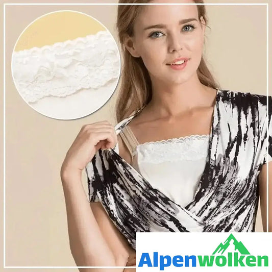 Alpenwolken - Nahtloses Bandeau Blocktuch mit Spaltsicherer Snap-On