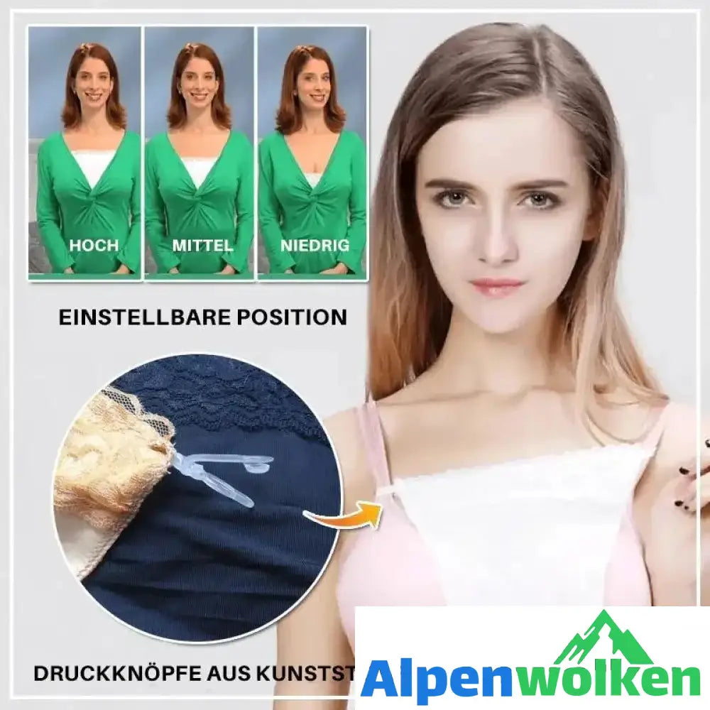 Alpenwolken - Nahtloses Bandeau Blocktuch mit Spaltsicherer Snap-On