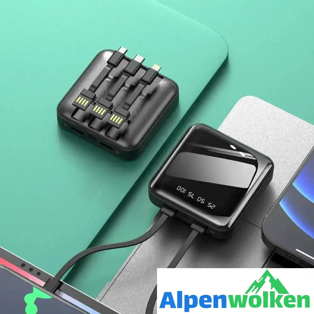 Alpenwolken - Neue abnehmbare Mini Powerbank mit externen Kabeln