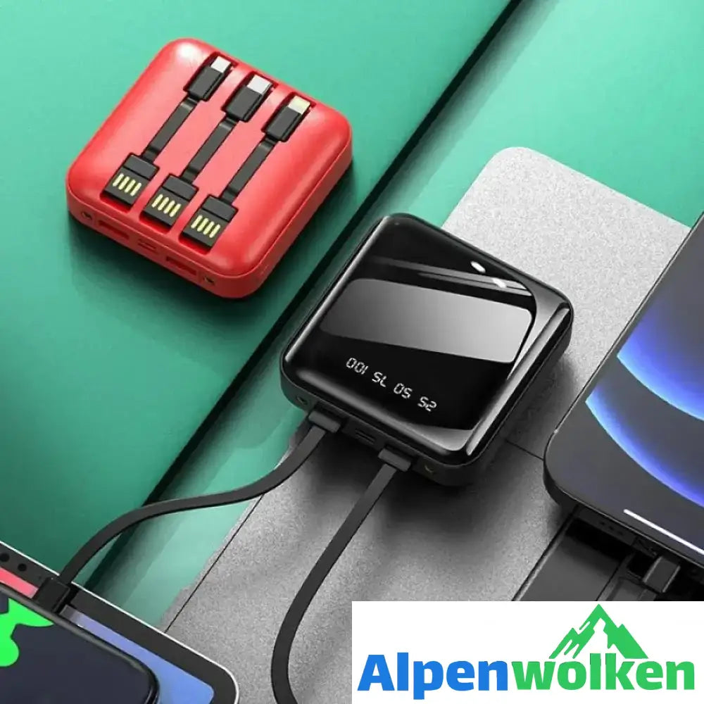 Alpenwolken - Neue abnehmbare Mini Powerbank mit externen Kabeln