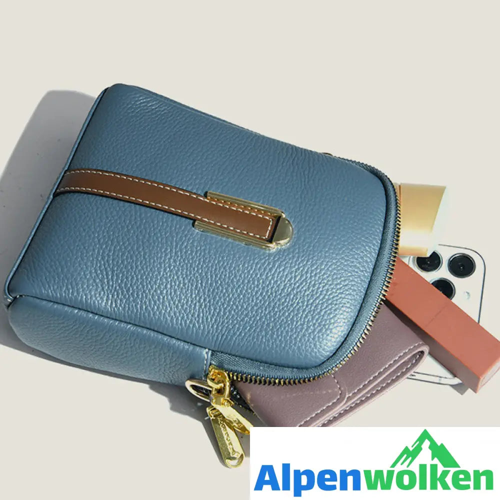 Alpenwolken - Neue Handytasche aus Leder mit Litschimuster