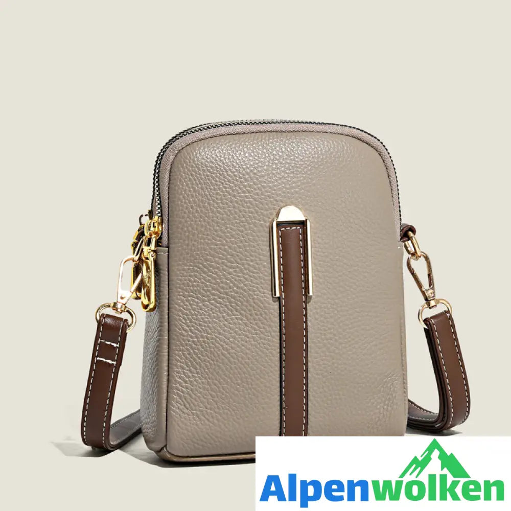 Alpenwolken - Neue Handytasche aus Leder mit Litschimuster