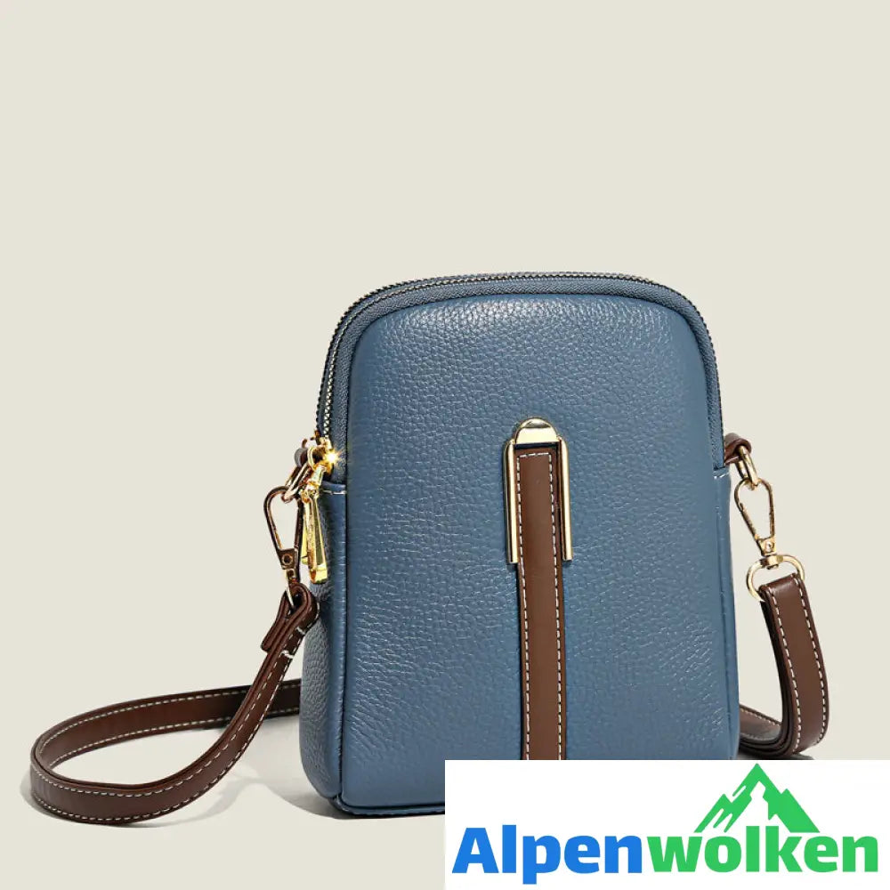 Alpenwolken - Neue Handytasche aus Leder mit Litschimuster