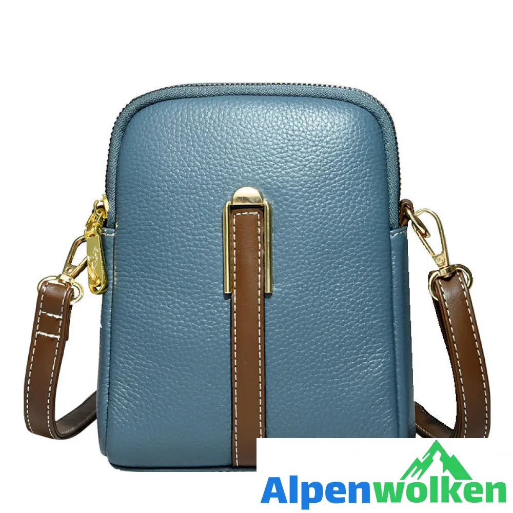 Alpenwolken - Neue Handytasche aus Leder mit Litschimuster